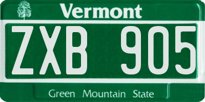 VT license plate ZXB905