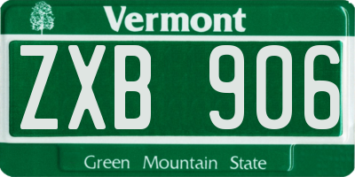 VT license plate ZXB906