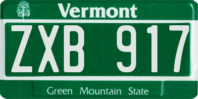 VT license plate ZXB917