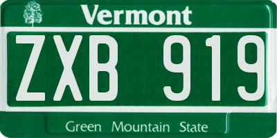 VT license plate ZXB919