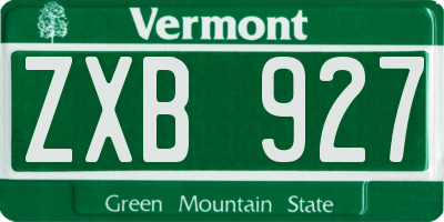 VT license plate ZXB927