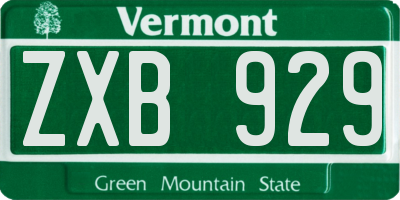 VT license plate ZXB929