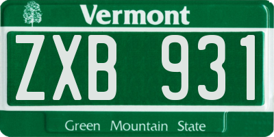 VT license plate ZXB931