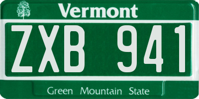 VT license plate ZXB941
