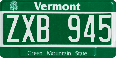 VT license plate ZXB945