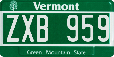 VT license plate ZXB959
