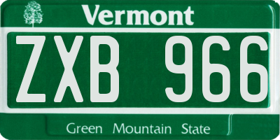 VT license plate ZXB966