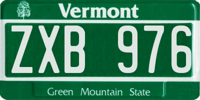 VT license plate ZXB976