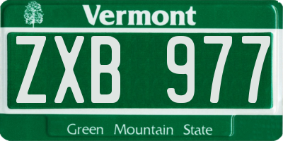 VT license plate ZXB977