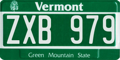 VT license plate ZXB979