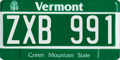 VT license plate ZXB991