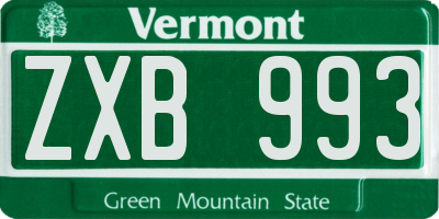 VT license plate ZXB993