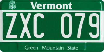 VT license plate ZXC079
