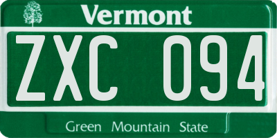 VT license plate ZXC094