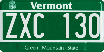 VT license plate ZXC130