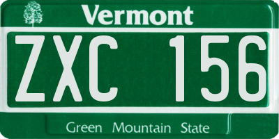 VT license plate ZXC156
