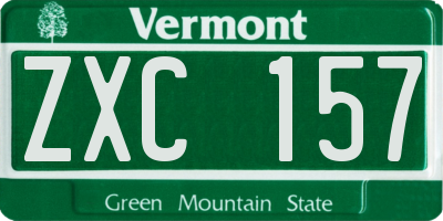 VT license plate ZXC157