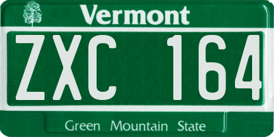 VT license plate ZXC164