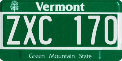VT license plate ZXC170