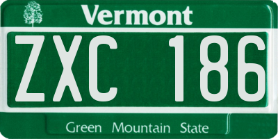 VT license plate ZXC186