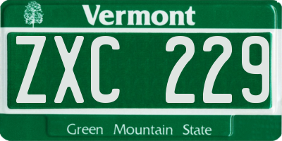 VT license plate ZXC229