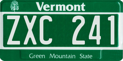 VT license plate ZXC241
