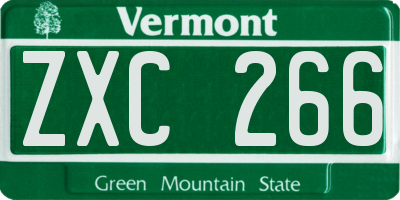 VT license plate ZXC266