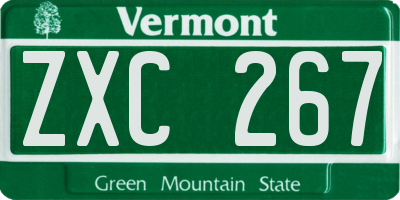 VT license plate ZXC267