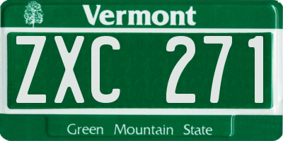 VT license plate ZXC271
