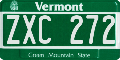 VT license plate ZXC272