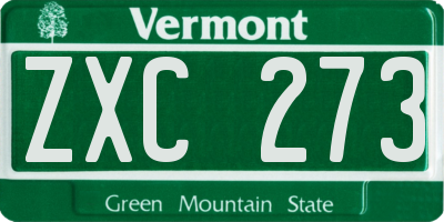 VT license plate ZXC273