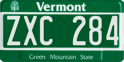 VT license plate ZXC284