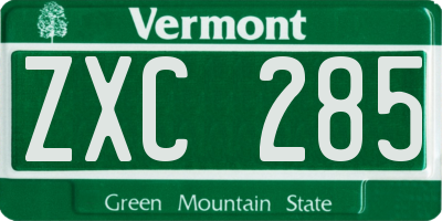 VT license plate ZXC285