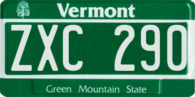 VT license plate ZXC290