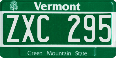 VT license plate ZXC295