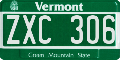 VT license plate ZXC306