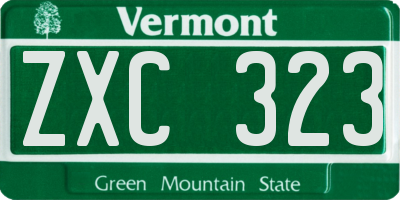 VT license plate ZXC323
