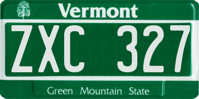 VT license plate ZXC327