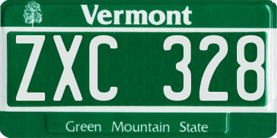VT license plate ZXC328