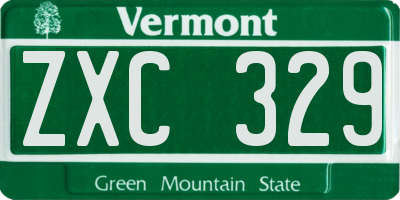 VT license plate ZXC329