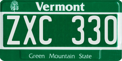 VT license plate ZXC330