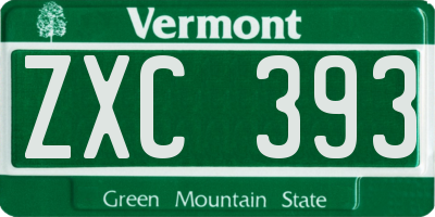 VT license plate ZXC393