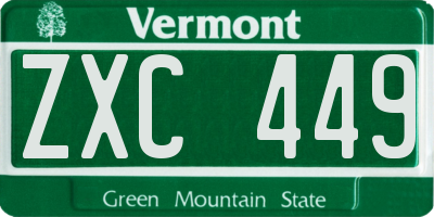 VT license plate ZXC449
