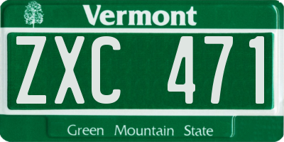 VT license plate ZXC471