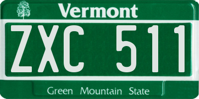 VT license plate ZXC511