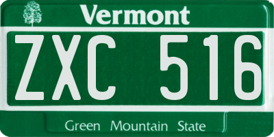 VT license plate ZXC516
