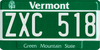 VT license plate ZXC518