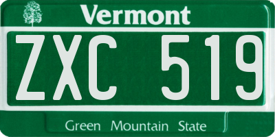 VT license plate ZXC519