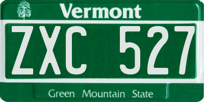VT license plate ZXC527