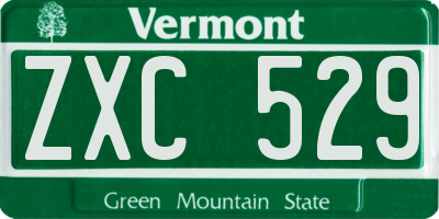 VT license plate ZXC529